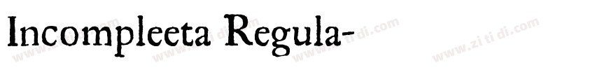Incompleeta Regula字体转换 Incompleeta Regula字体转换